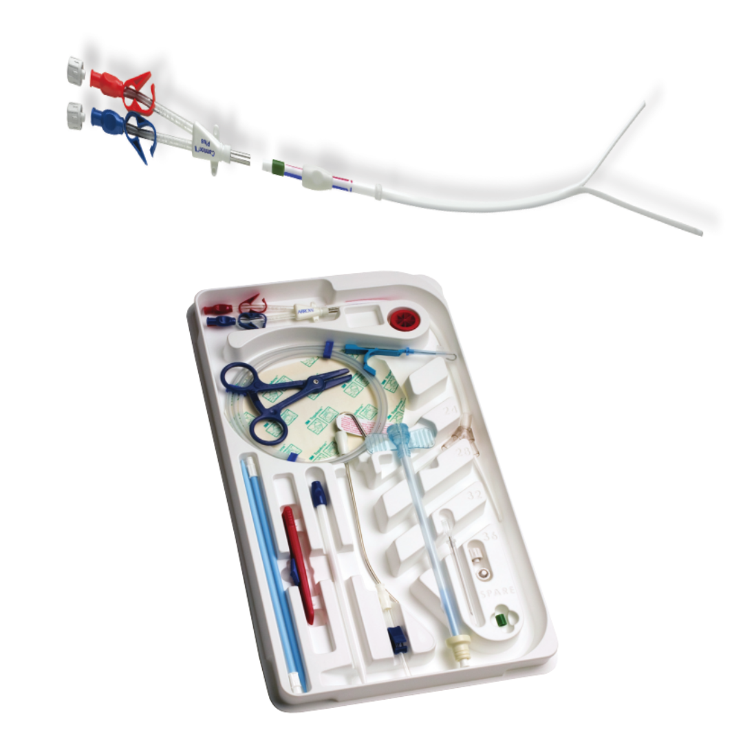 CATÉTER PERMANENTE PARA HEMODIÁLISIS 2 LUMEN 15 FR X 28 CM - ARROW